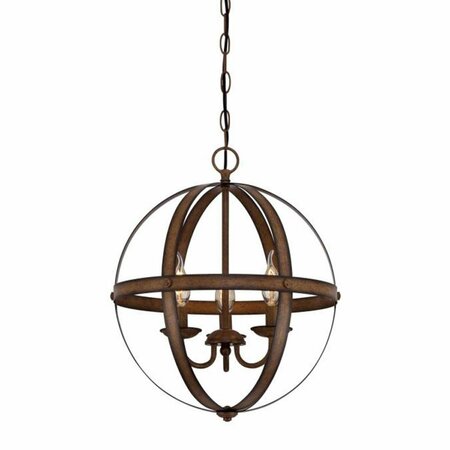 BRILLIANTBULB 3 Light Chandelier Barnwood Finish BR2690056